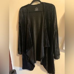 Cuddl Duds Black Plush Soft Cardigan